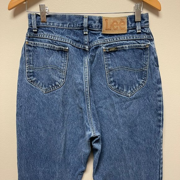 LEE Vintage Distressed Women's High Waisted Rigid Denim Jeans Size 14L - Picture 5 of 13